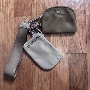 Lululemon Double Wristlet Pouches Tan/Brown